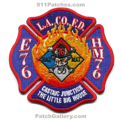 Los Angeles County Fire Department Station 76 Patch (California)
Scan By: PatchGallery.com
Keywords: Co. of Dept. LACoFD L.A.Co.F.D. Engine HazMat Haz-Mat Hazardous Materials E76 HM76 Company Castaic Junction The Little Big House - Skull