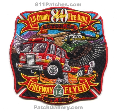 Los Angeles County Fire Department Station 80 Patch (California)
Scan By: PatchGallery.com
Keywords: co. of dept. lacofd l.a.co.f.d. company acton freeway flyer 14 helicopter est. 1925