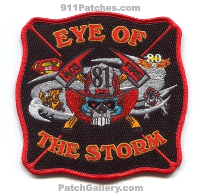 Los Angeles County Fire Department Station 81 Patch (California)
Scan By: PatchGallery.com
Keywords: co. of dept. lacofd l.a.co.f.d. company eye of the storm skull