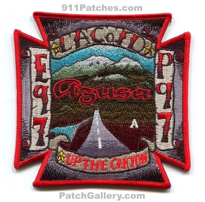 Los Angeles County Fire Department Station 97 Patch (California)
Scan By: PatchGallery.com
Keywords: co. of dept. lacofd l.a.co.f.d. e97 engine p97 patrol azusa up the canyon