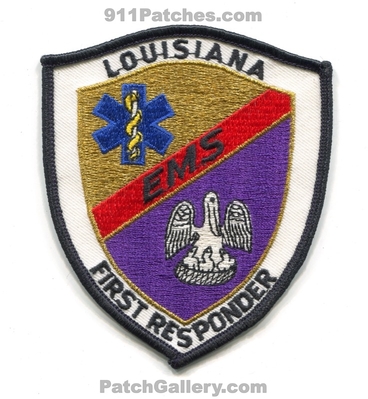 Louisiana State Emergency Medical Services EMS First Responder Patch (Louisiana)
Scan By: PatchGallery.com
Keywords: certified licensed registered 1st ambulance