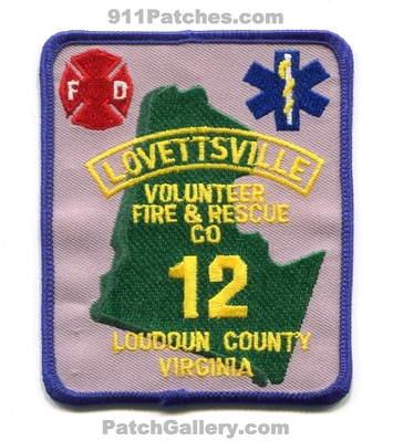Lovettsville Volunteer Fire and Rescue Company 12 Loudoun County Patch (Virginia)
Scan By: PatchGallery.com
Keywords: vol. & co. department dept.