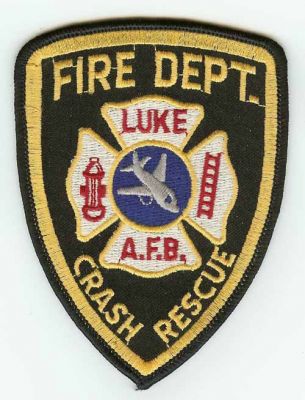 Luke AFB Fire Dept Crash Rescue
Thanks to PaulsFirePatches.com for this scan.
Keywords: arizona air force base usaf cfr arff aircraft