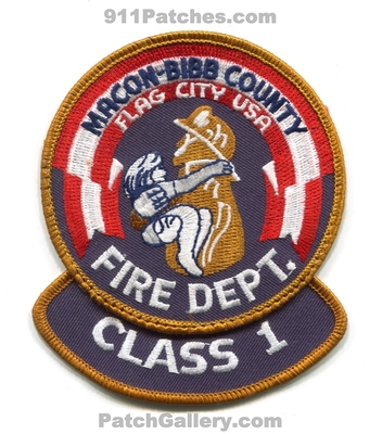 Macon Bibb County Fire Department Class 1 Patch (Georgia)
Scan By: PatchGallery.com
Keywords: co. dept. flag city usa