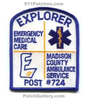 Madison County Ambulance Service Explorer Post #724 EMS Patch (Kentucky)
Scan By: PatchGallery.com
Keywords: co. emergency medical care services