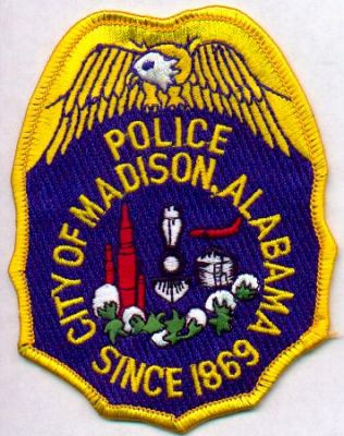 Madison Police
Thanks to EmblemAndPatchSales.com for this scan.
Keywords: alabama city of