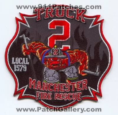 Manchester Fire Rescue Department Truck 2 Patch (Connecticut)
Scan By: PatchGallery.com
Keywords: dept. company co. station iaff union local 1579