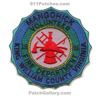 Mangohick Volunteer Fire Department King William County Patch (Virginia)
Scan By: PatchGallery.com
Keywords: vol. dept. co. 1991