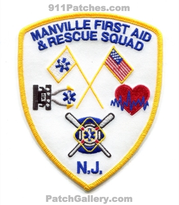 Manville First Aid and Rescue Squad EMS Patch (New Jersey)
Scan By: PatchGallery.com
In Memory of Bernie Shaffer
Keywords: ambulance