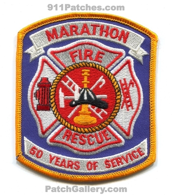 Marathon Fire Rescue Department 50 Years of Service Patch (Florida)
Scan By: PatchGallery.com
Keywords: dept.