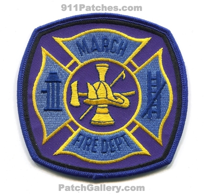 March Fire Department Patch (California)
Scan By: PatchGallery.com
Keywords: dept.