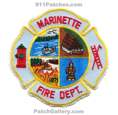 Marinette Fire Department Patch (Wisconsin)
Scan By: PatchGallery.com
Keywords: dept. 1871