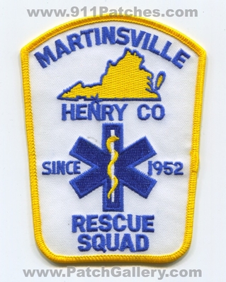 Martinsville Rescue Squad Henry County EMS Patch (Virginia)
Scan By: PatchGallery.com
Keywords: co. since 1952