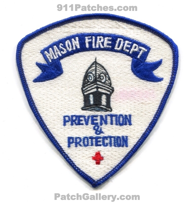 Mason Fire Department Patch (Michigan)
Scan By: PatchGallery.com
Keywords: dept. prevention & and protection