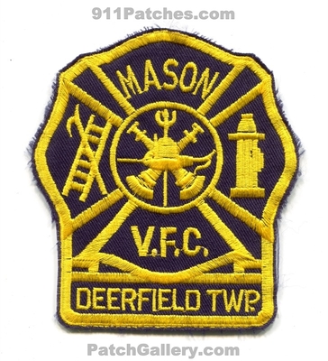 Mason Volunteer Fire Company Deerfield Township Patch (Ohio)
Scan By: PatchGallery.com
Keywords: vol. co. department dept. twp.