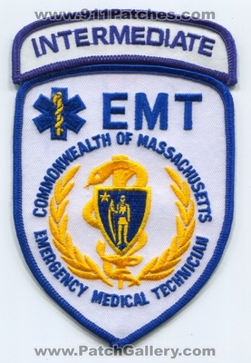 Massachusetts State Emergency Medical Technician EMT Intermediate EMS Patch (Massachusetts)
Scan By: PatchGallery.com
Keywords: certified licensed registered commonwealth of e.m.t. services e.m.s. ambulance