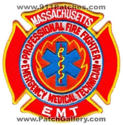 Massachusetts Professional FireFighter Emergency Medical Technician EMT Patch (Massachusetts)
Scan By: PatchGallery.com
Keywords: ems