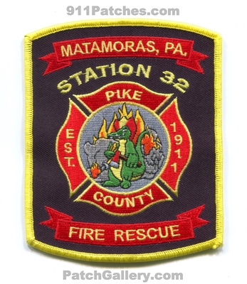 Matamoras Fire Rescue Department Station 32 Pike County Patch (Pennsylvania)
Scan By: PatchGallery.com
Keywords: dept. co. est. 1911