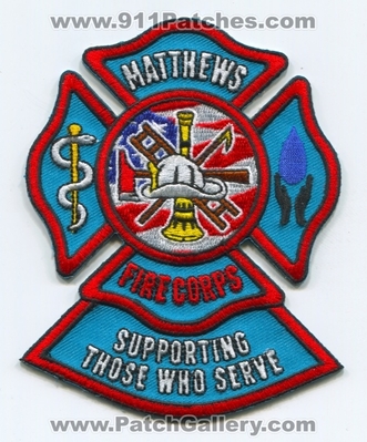 Matthews Fire and EMS Department Fire Corps Patch (North Carolina)
Scan By: PatchGallery.com
Keywords: & dept. supporting those who serve