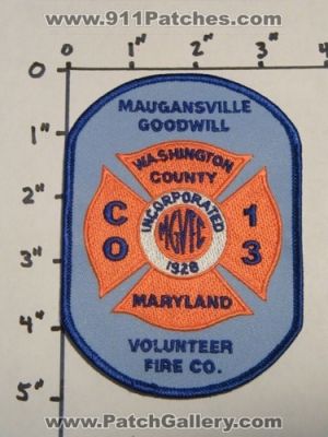Maugansville Goodwill Volunteer Fire Company 13 (Maryland)
Thanks to Mark Stampfl for this picture.
Keywords: co. #13 mgvfc washington county