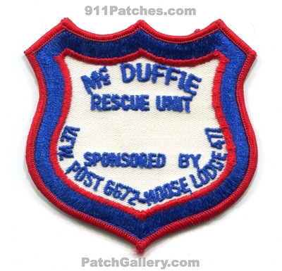 McDuffie Rescue Unit Patch (Georgia)
Scan By: PatchGallery.com
Keywords: sponsored by vfw post 6672 moose lodge 477