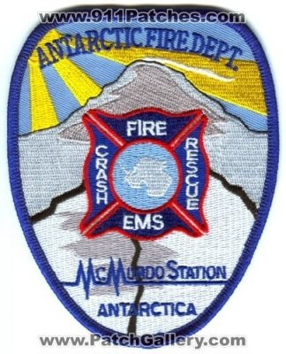 McMurdo Station Antarctic Fire Department Crash Fire Rescue (Antarctica)
Scan By: PatchGallery.com
Keywords: dept cfr arff ems