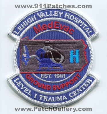 MedEvac Ground Support (Pennsylvania)
Scan By: PatchGallery.com
Keywords: ems air medical helicopter ambulance lehigh valley hospital level 1 i trauma center