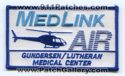 MedLink Air Patch (Wisconsin)
Scan By: PatchGallery.com
Keywords: ems medical helicopter ambulance gundersen lutheran center