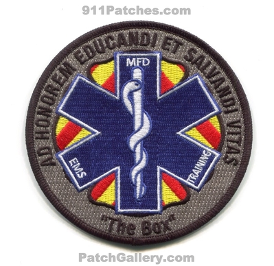 Memphis Fire Department EMS Training Patch (Tennessee)
Scan By: PatchGallery.com
[b]Patch Made By: 911Patches.com[/b]
Keywords: dept. mfd emergency medical services ambulance emt paramedic the box ad honorem educandi et salvandi vitas