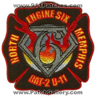 Memphis Fire Department Engine 6 Battalion 2 Unit 11 Patch (Tennessee)
Scan By: PatchGallery.com
Keywords: dept. mfd company co. station six north bat-2 u-11