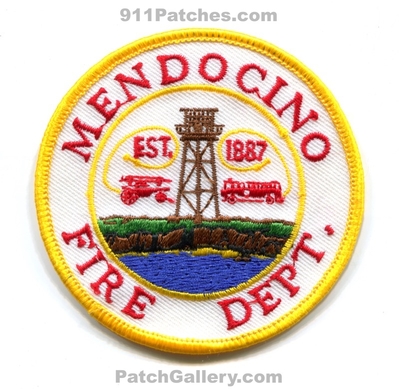 Mendocino Fire Department Patch (California)
Scan By: PatchGallery.com
Keywords: dept. est. 1887