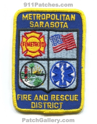 Metropolitan Sarasota Fire and Rescue District Patch (Florida)
Scan By: PatchGallery.com
Keywords: dist. department dept.