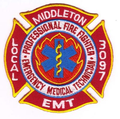 Middleton Fire EMT Local 3097
Thanks to Michael J Barnes for this scan.
Keywords: massachusetts professional fighter emergency medical technician iaff