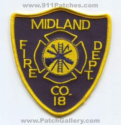 Midland Fire Department Company 18 Patch (Maryland)
Scan By: PatchGallery.com
Keywords: dept. co. number no. #18