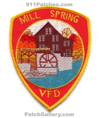 Mill Spring Volunteer Fire Department Patch (North Carolina)
Scan By: PatchGallery.com
Keywords: vol. dept. vfd
