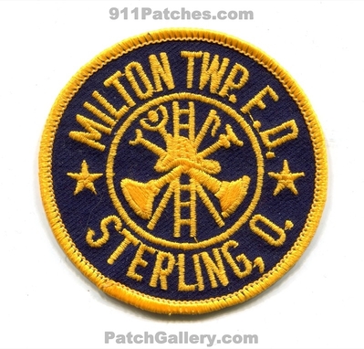 Milton Township Fire Department Sterling Patch (Ohio)
Scan By: PatchGallery.com
Keywords: twp. dept.
