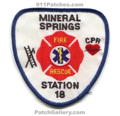 Mineral Springs Fire Rescue Department Station 18 Patch (North Carolina)
Scan By: PatchGallery.com
Keywords: dept. cpr
