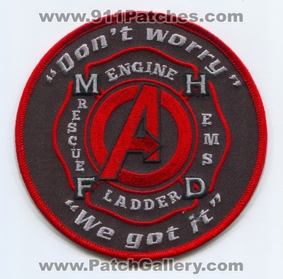 Mint Hill Fire Department Patch (North Carolina)
Scan By: PatchGallery.com
Keywords: dept. mhfd rescue ems engine ladder company co. station dont worry we got it avengers