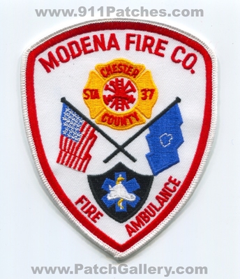 Modena Fire Ambulance Company Station 37 Chester County Patch (Pennsylvania)
Scan By: PatchGallery.com
Keywords: co. department dept.