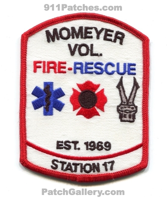 Momeyer Volunteer Fire Rescue Department Station 17 Patch (North Carolina)
Scan By: PatchGallery.com
Keywords: vol. dept. est. 1969