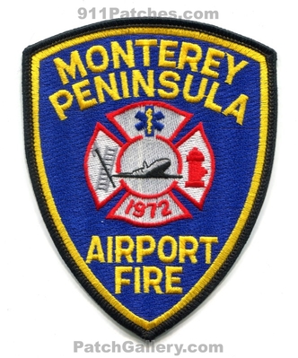 Monterey Peninsula Airport Fire Department Patch (California)
Scan By: PatchGallery.com
Keywords: dept. aircraft rescue firefighter firefighting arff crash cfr 1972