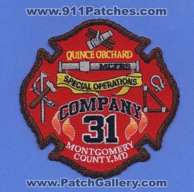 Montgomery County Fire Rescue Services Department Company 31 Special Operations (Maryland)
Thanks to Paul Howard for this scan.
Keywords: mcfrs co. md. #31 quince orchard
