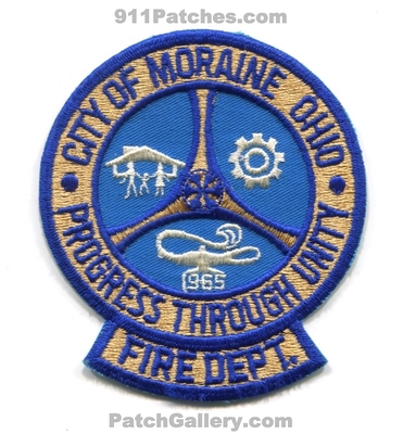 Moraine Fire Department Patch (Ohio)
Scan By: PatchGallery.com
Keywords: city of dept. progress through unity 1965