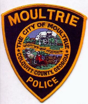 Moultrie Police
Thanks to EmblemAndPatchSales.com for this scan.
Keywords: georgia city of