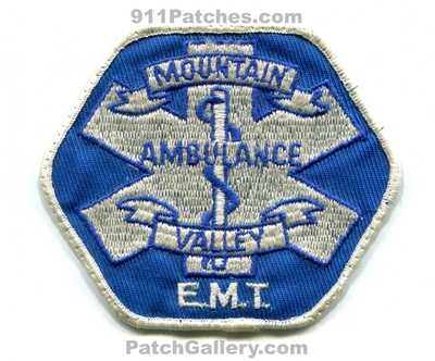 Mountain Valley Ambulance EMT Patch (Colorado)
[b]Scan From: Our Collection[/b]

