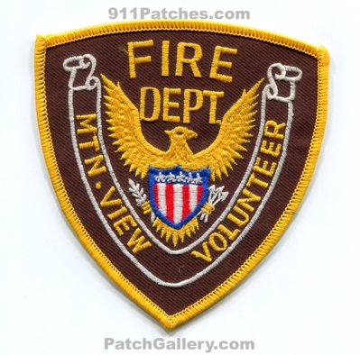 Mountain View Volunteer Fire Department Patch (Wyoming)
Scan By: PatchGallery.com
Keywords: mtn. vol. dept.