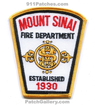 Mount Sinai Fire Department Patch (New York)
Scan By: PatchGallery.com
Keywords: mt. dept. established 1930