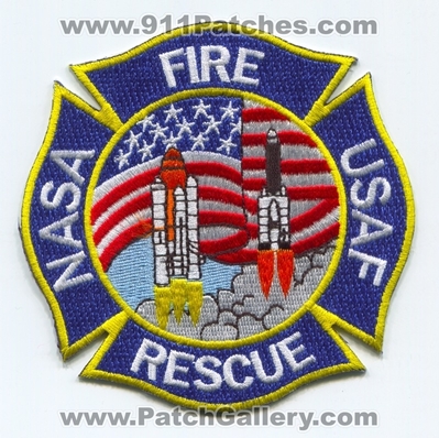 NASA USAF Fire Rescue Department Military Patch (Florida)
Scan By: PatchGallery.com
Keywords: n.a.s.a. space shuttle rockets u.s.a.f.