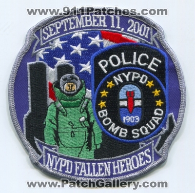 New York City Police Department NYPD Bomb Squad September 11 2001 Fallen Heroes Patch (New York)
Scan By: PatchGallery.com
Keywords: of dept. n.y.p.d.
