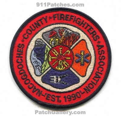 Nacogdoches County Firefighters Association Patch (Texas)
Scan By: PatchGallery.com
Keywords: co. ffs assn. est. 1990